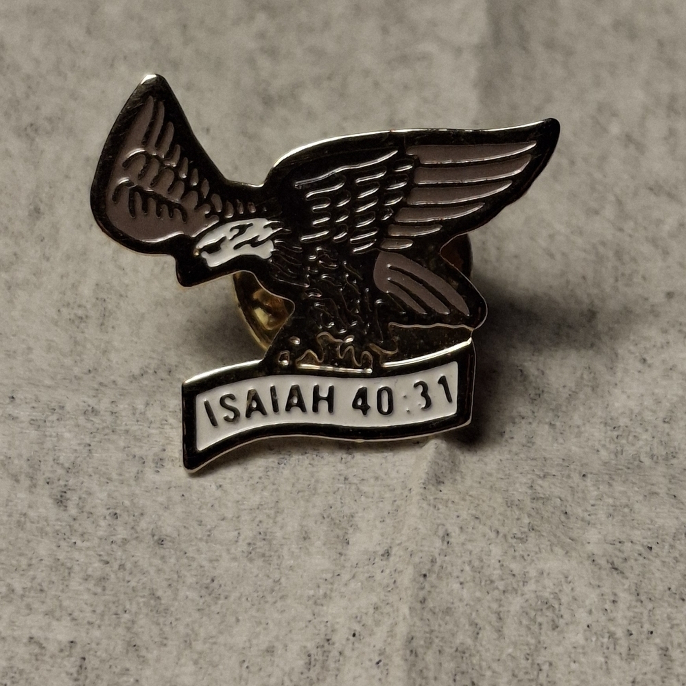 Vintage Black and Gold Eagle Brooch